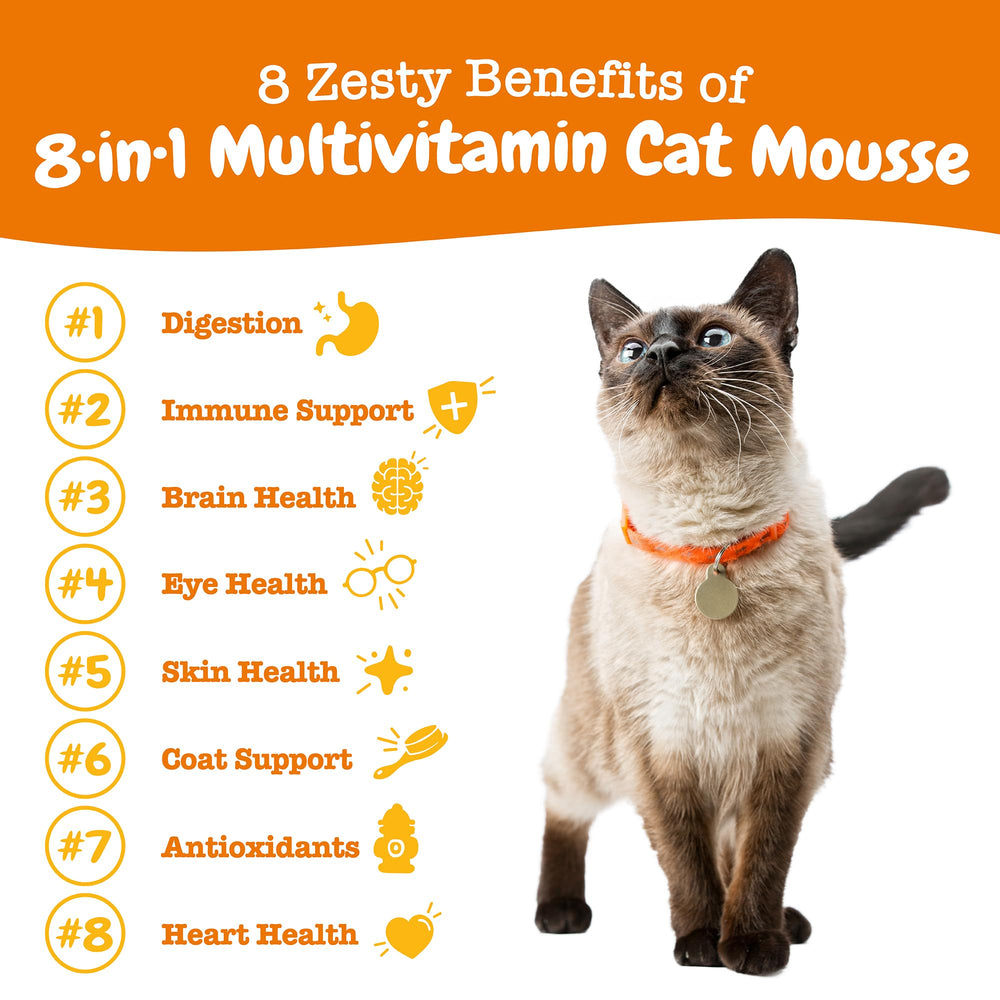 Zesty Paws Mousse para gatos interiores, apoyo inmunitario para mayor resistencia