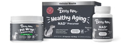 Zesty Paws NAD+ precursor en cápsulas para perros, potencia la vitalidad diaria.
