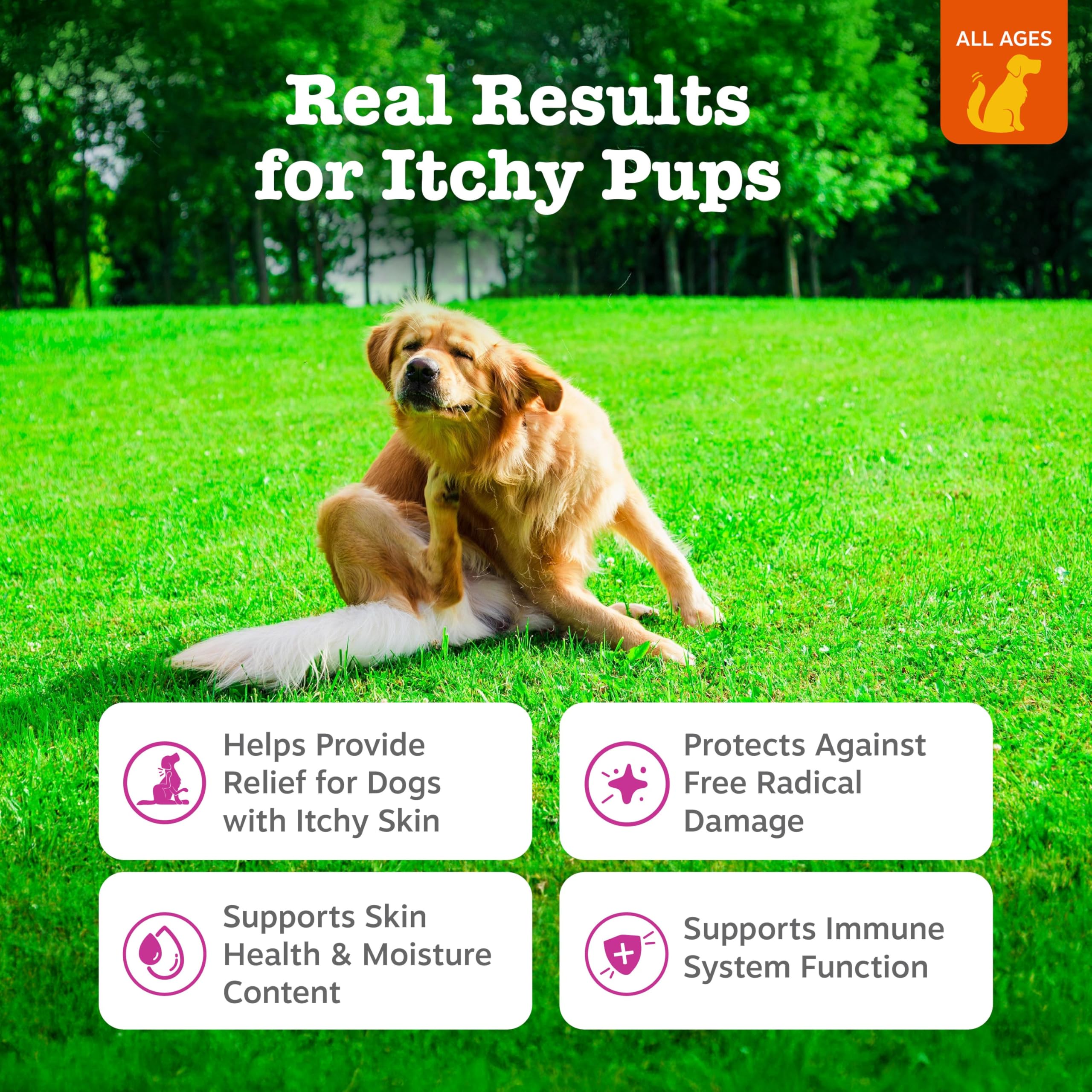 Itch Relief de Zesty Paws con omega-3 para piel saludable