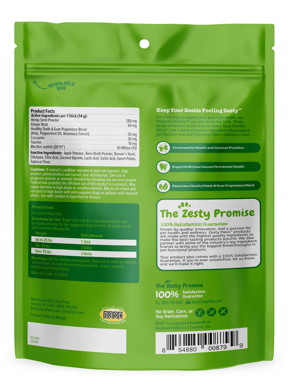 OraStix con semilla de cáñamo para función inmunitaria.