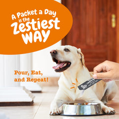 Zesty Paws perro saludable y activo: enfoque en músculos y movilidad.