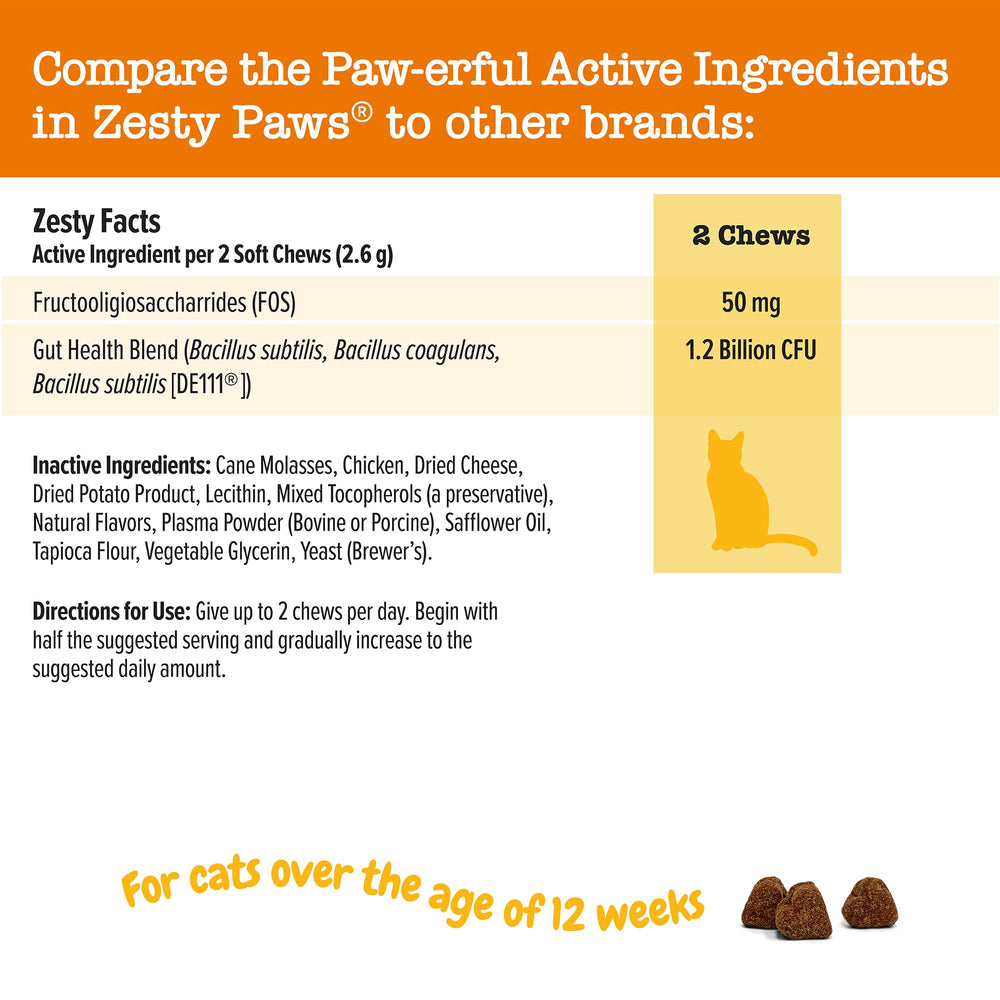 Textura suave de Zesty Paws Probiotic Bites facilita su consumo