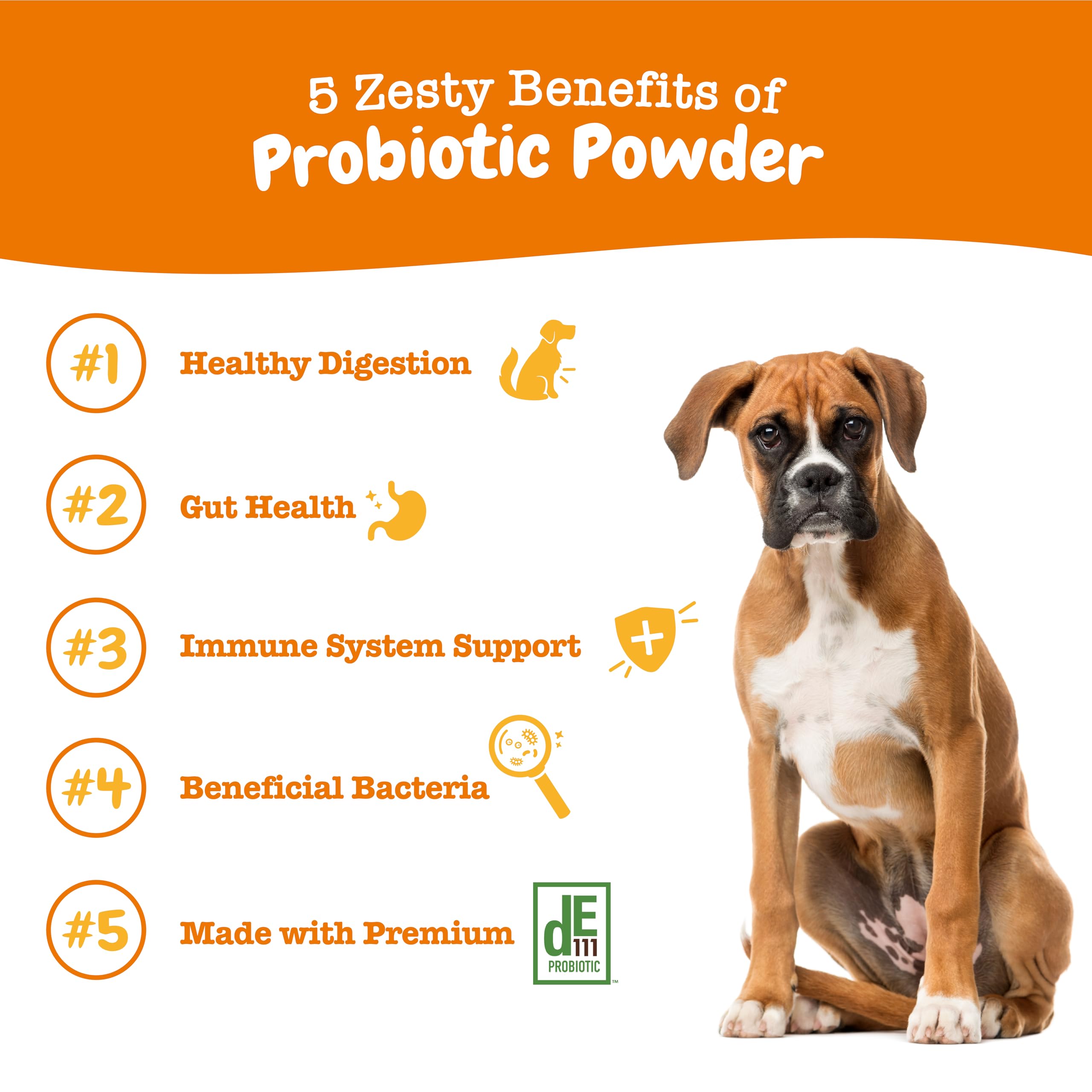 Zesty Paws Probioticos con DE111 – cepa probiótica para la salud intestinal
