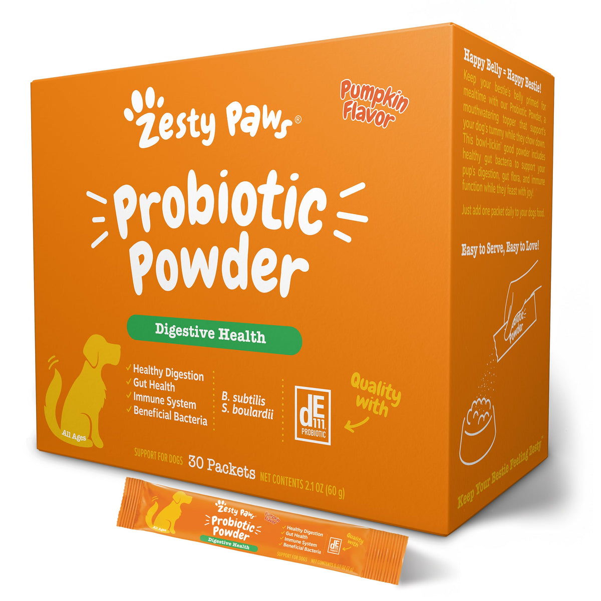 Zesty Paws Probioticos para perros – polvo digestivo que apoya la digestión