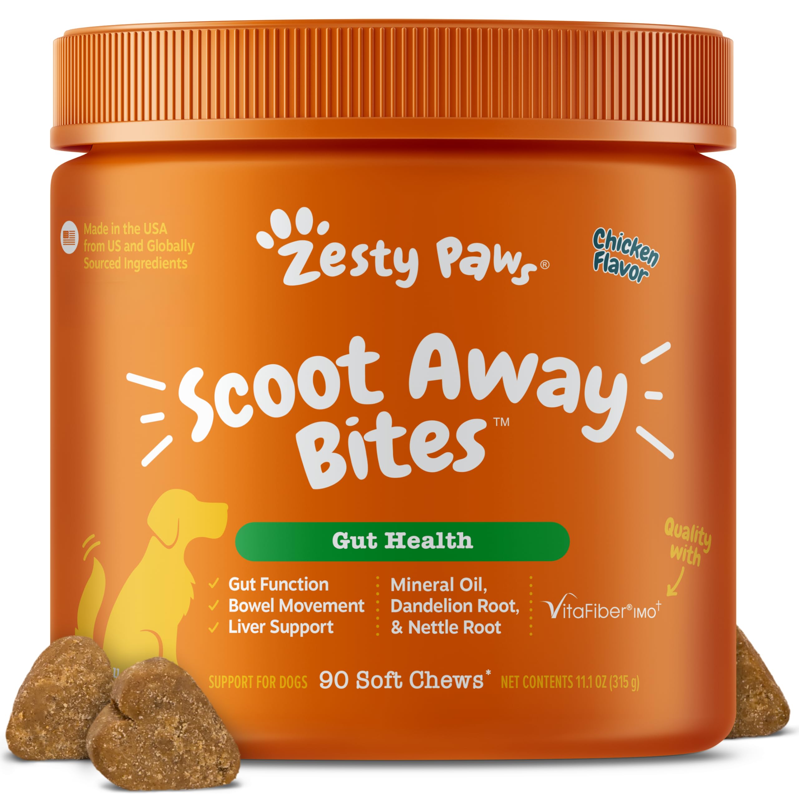 Zesty Paws Scoot Away frasco vertido para dosis diaria segura