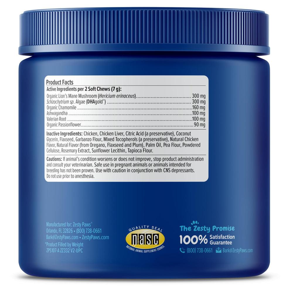 Zesty Paws Senior Calming Cognition: uso diario recomendado para perros mayores