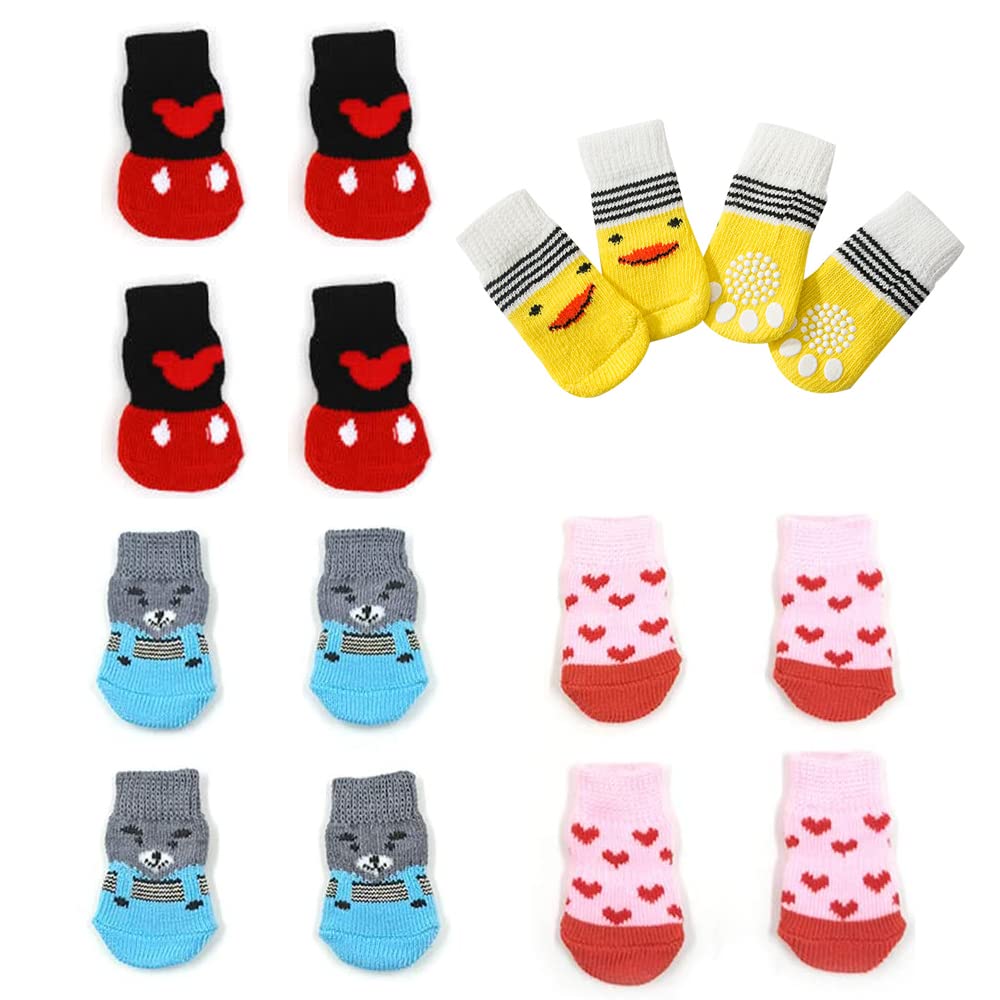 ZGWANSUI calcetines antideslizantes para perros pequeños, mejor agarre en suelos lisos