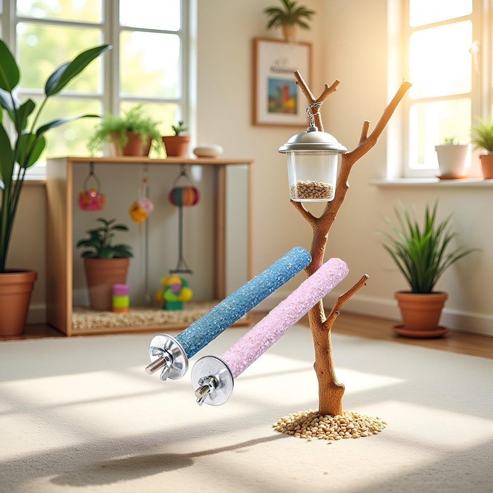 ZhangyiHot dos perchas para aves facilitan variación y ejercicio.