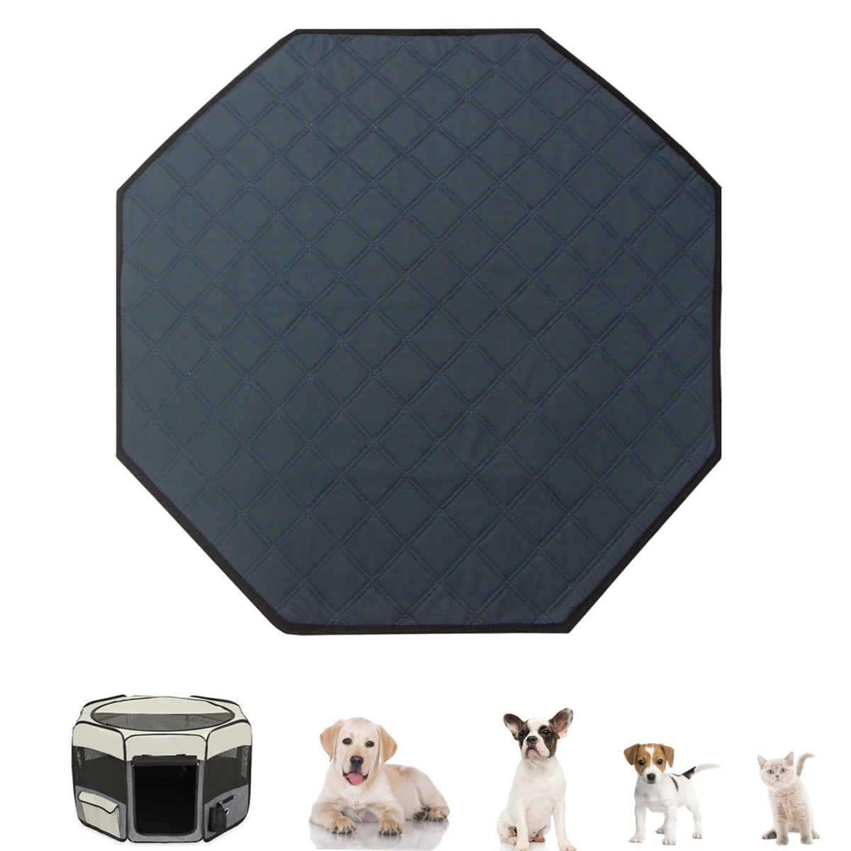 Zhilishu alfombrilla octagonal para jaula de perros de 29 pulgadas, ajuste preciso.