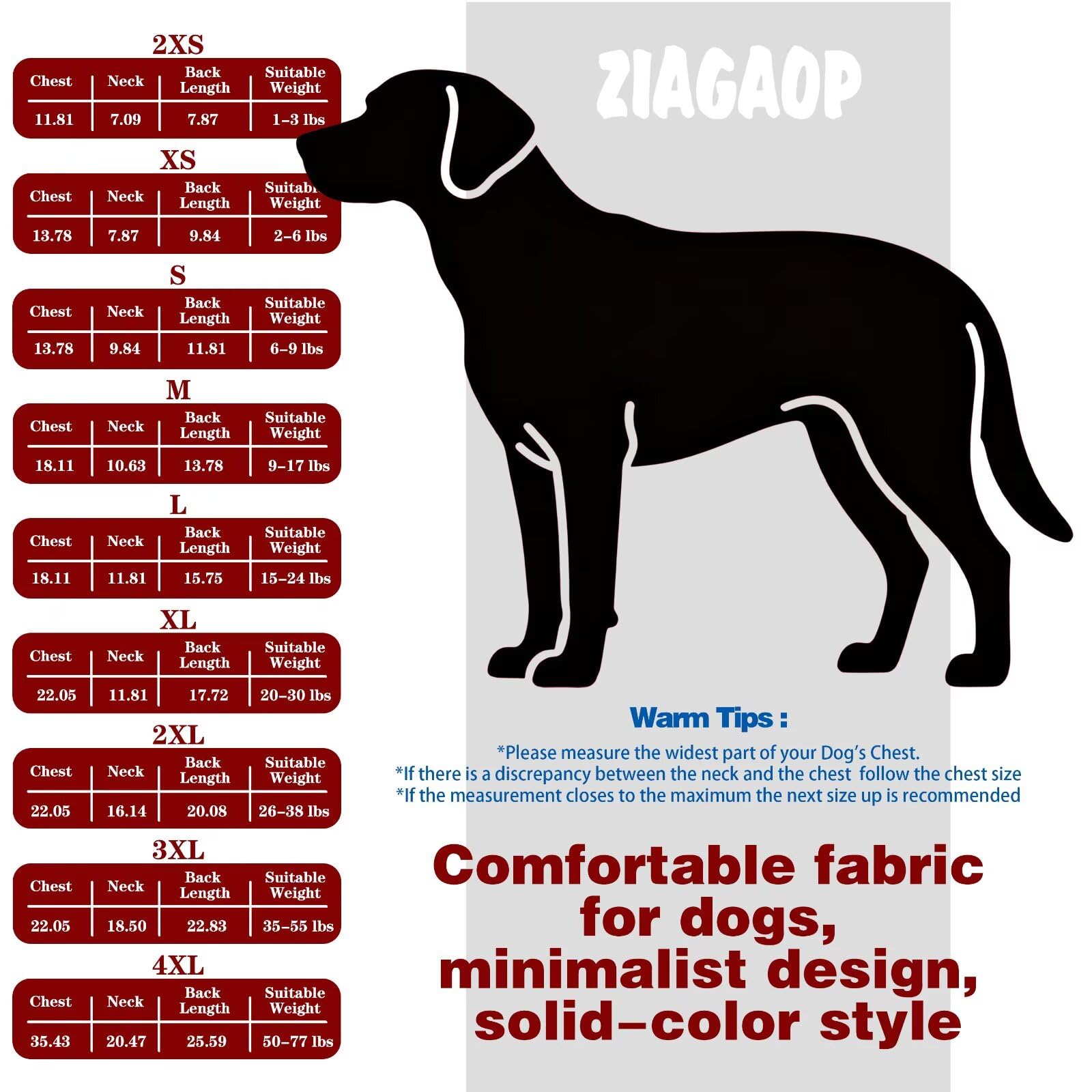 Camiseta para perro ZIAGAOP, tela suave, perfecta para todas las estaciones.
