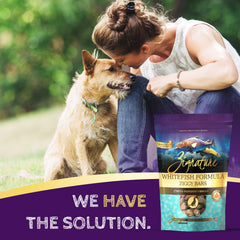 Golosinas de calabaza Zignature para apoyo digestivo en perros.