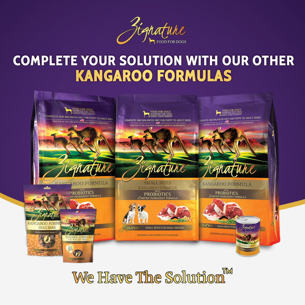 Zignature Kangaroo dieta equilibrada para perros con sensibilidades alimentarias.