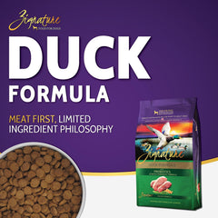 Zignature Pato: textura seca rica en proteina magra y grasas saludables