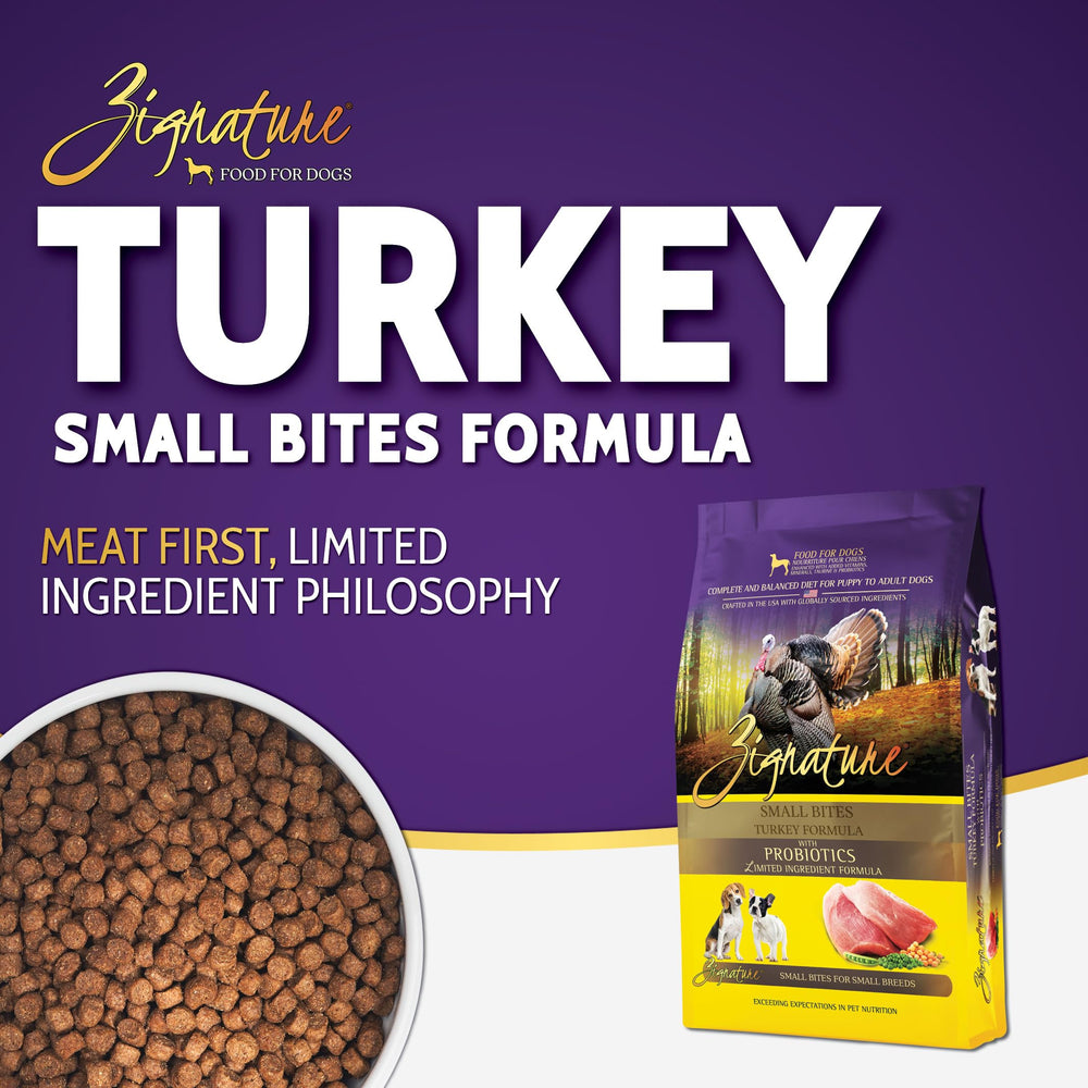 Zignature pavo, bocaditos de tamaño reducido, ideales para perros pequeños