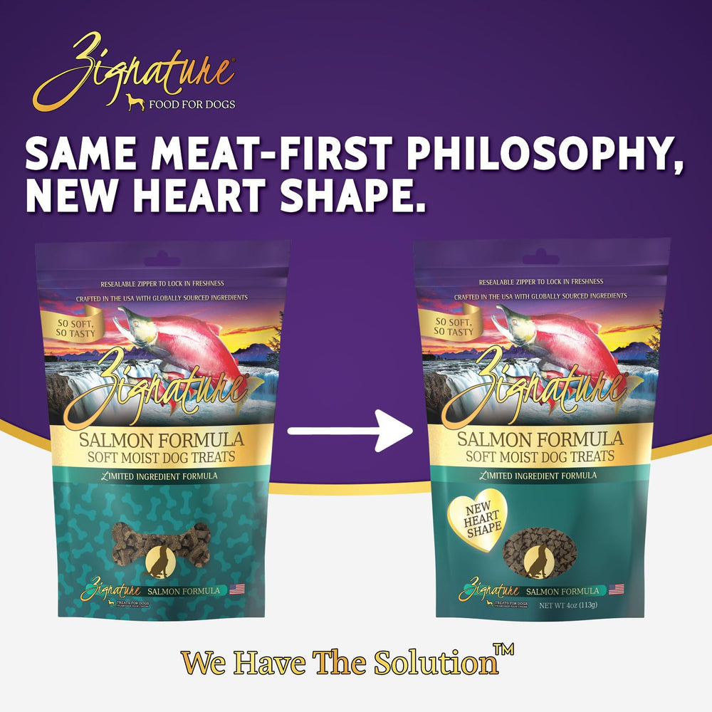 Zignature Salmón, snack blando y húmedo, perfecto para entrenamientos cotidianos.