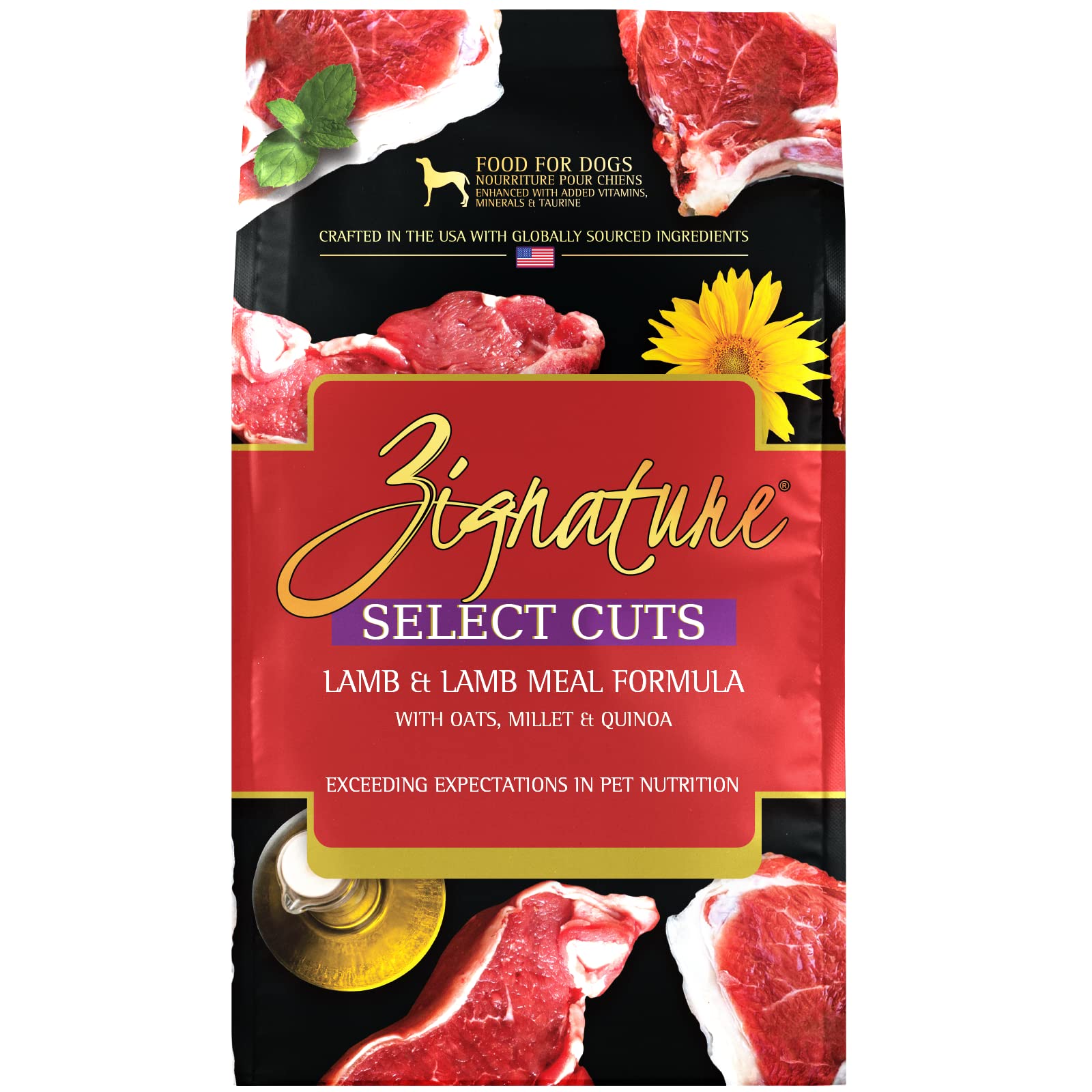 Zignature Selección de Cortes Cordero: ingrediente principal de alta calidad para una dieta equilibrada.