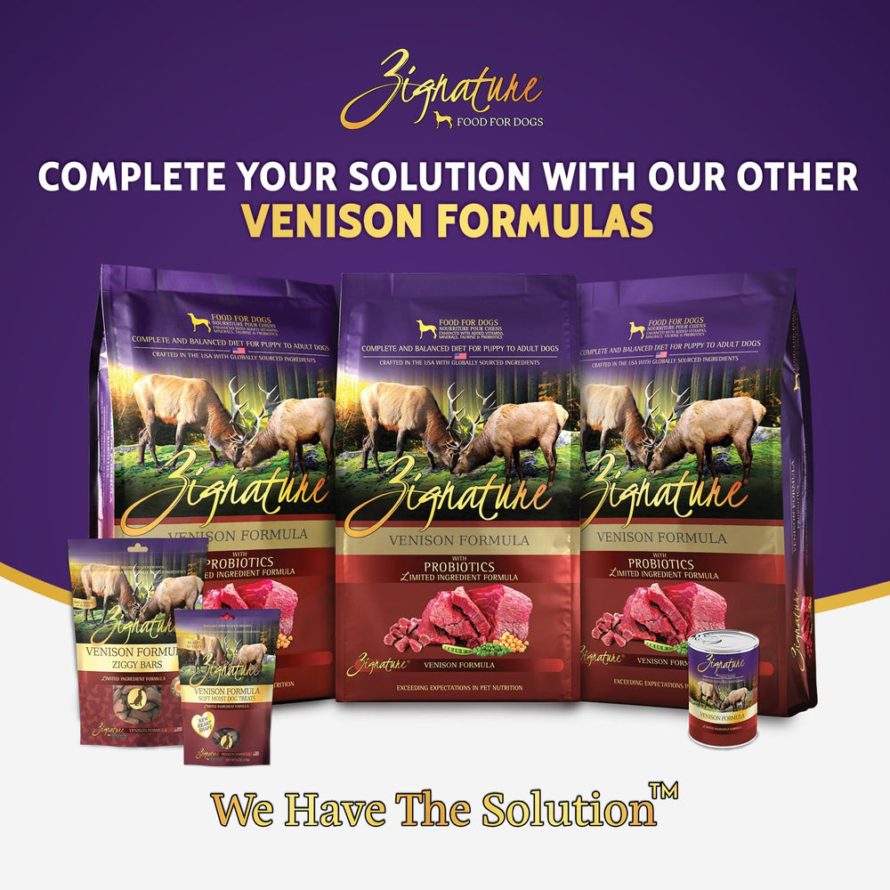 Zignature Venison: comida seca para perros, proteína de venado de alta calidad.