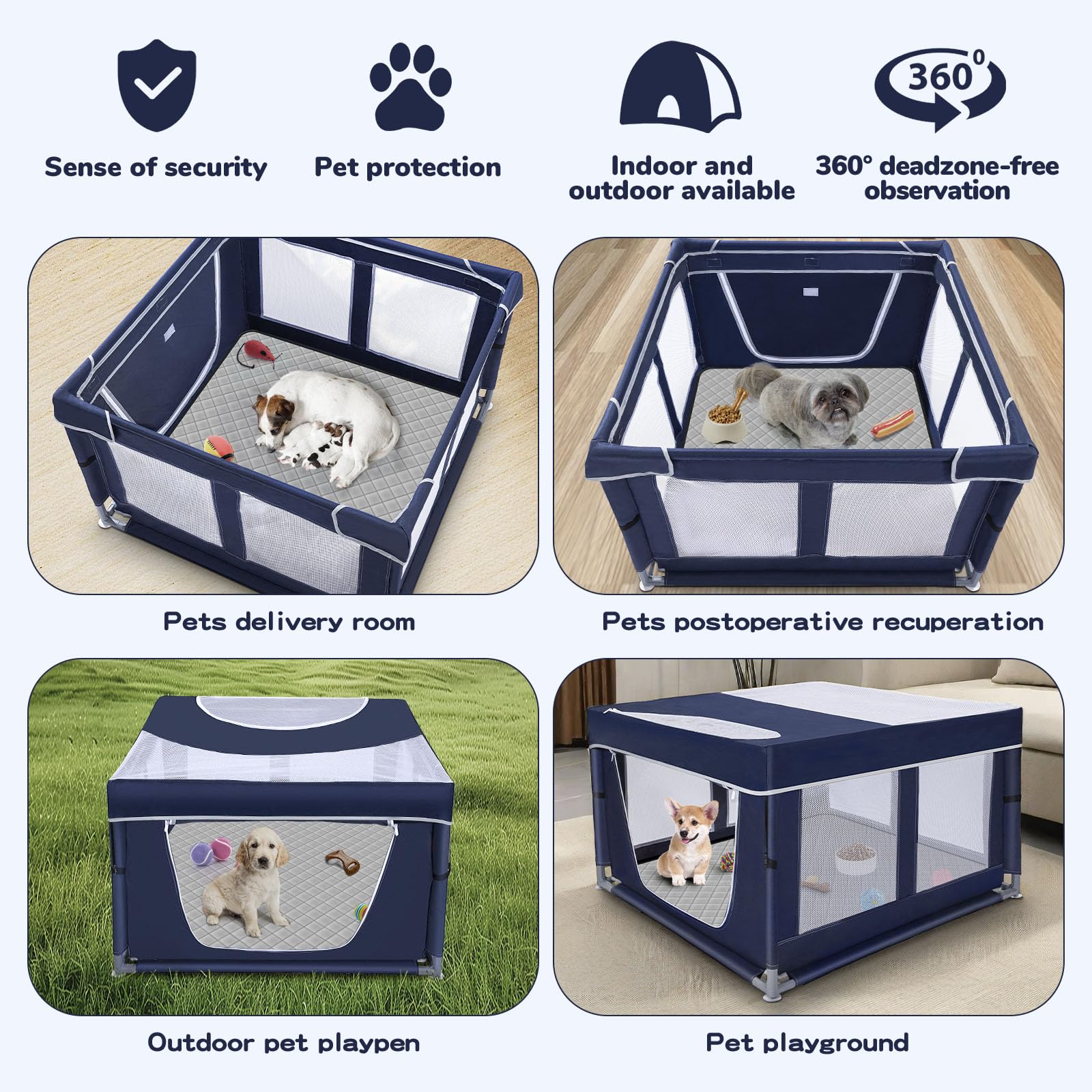 Zikopomi corral para interiores facilita juego seguro y limpieza.