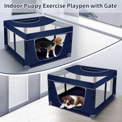 Zikopomi Playpen con cubierta transparente para vigilar a la mascota.