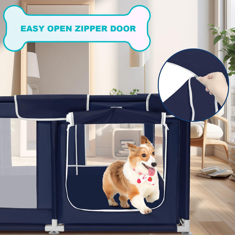 Playpen Zikopomi para mascotas de 32 pulgadas de altura, ideal para perros pequeños.