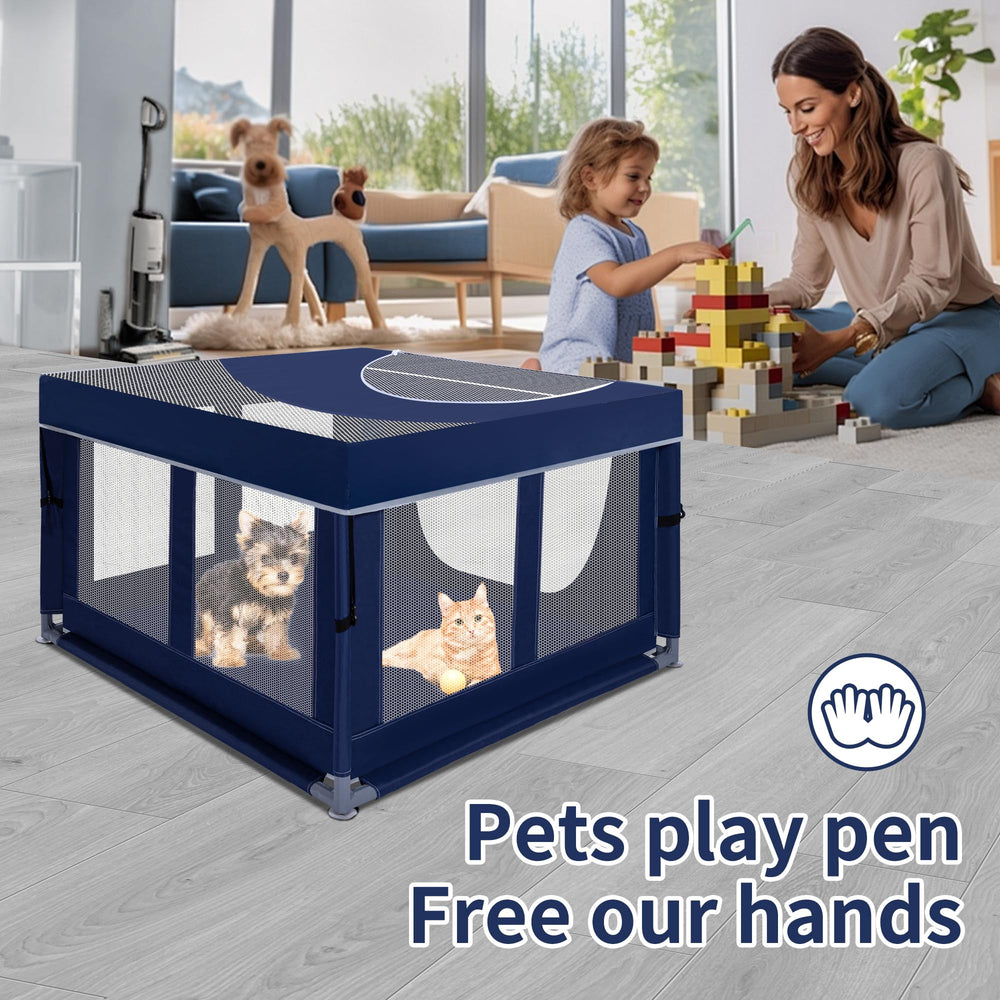Zikopomi Playpen con puerta y cierre para mayor seguridad.