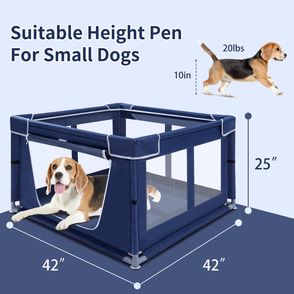 Zikopomi recinto de 42x42 pulgadas; espacio cómodo para cachorros y gatitos.