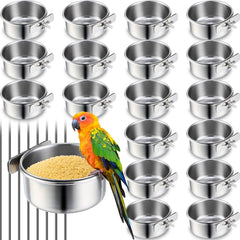 Ziliny tazones alimento aves, acero inoxidable, 24 unidades para reemplazo fácil.