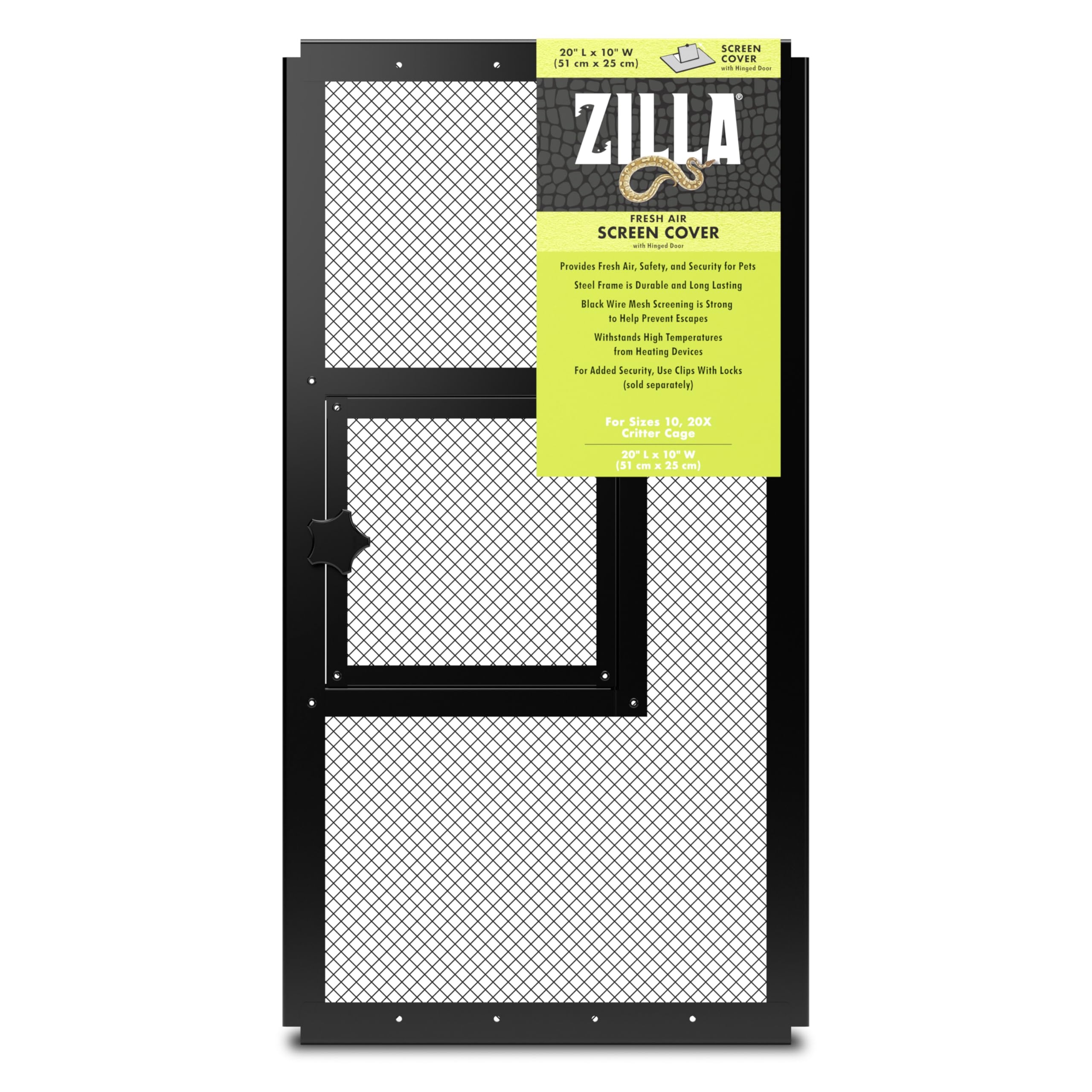 Protector de pantalla de aire de Zilla para terrario, favorece la ventilación y bienestar del reptil.