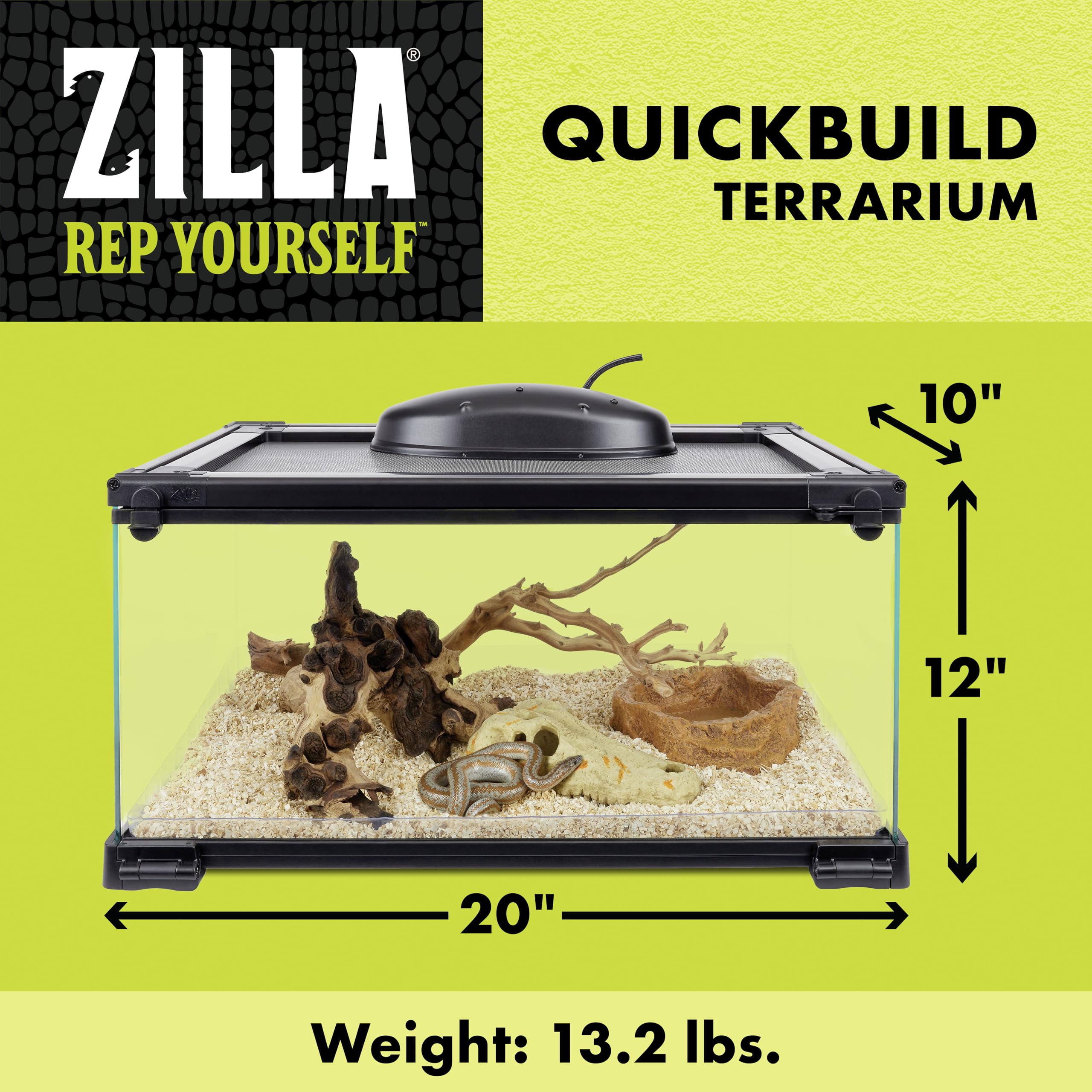 Tapa con cierre doble en Terrario Zilla QuickBuild para seguridad