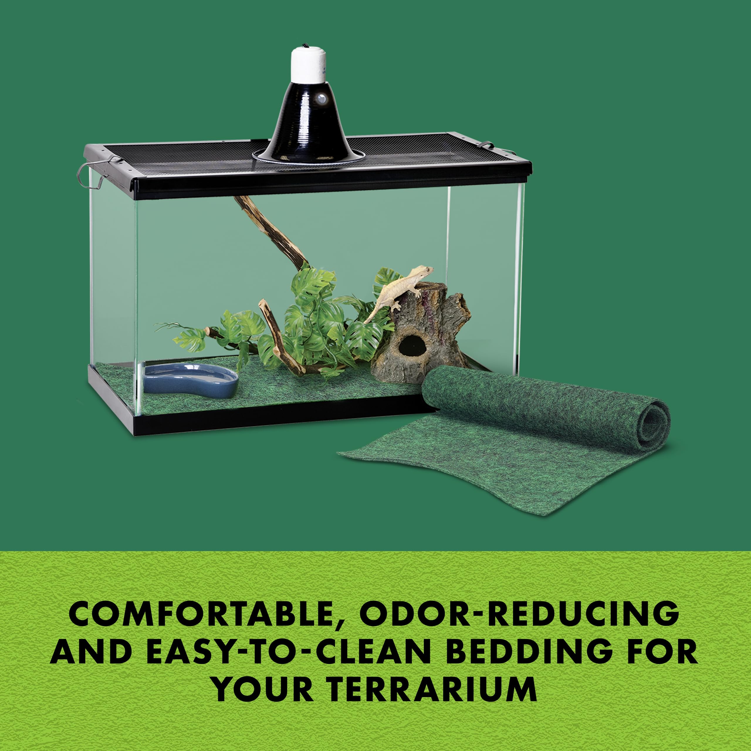 Zilla Terrario Liner absorbente en verde: reduce olores y facilita la limpieza