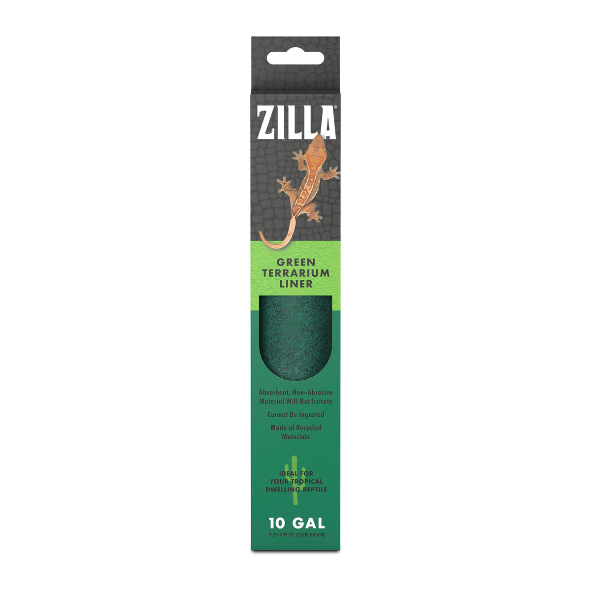 Zilla Terrario Liner verde 10G: superficie suave y absorbente para reptiles
