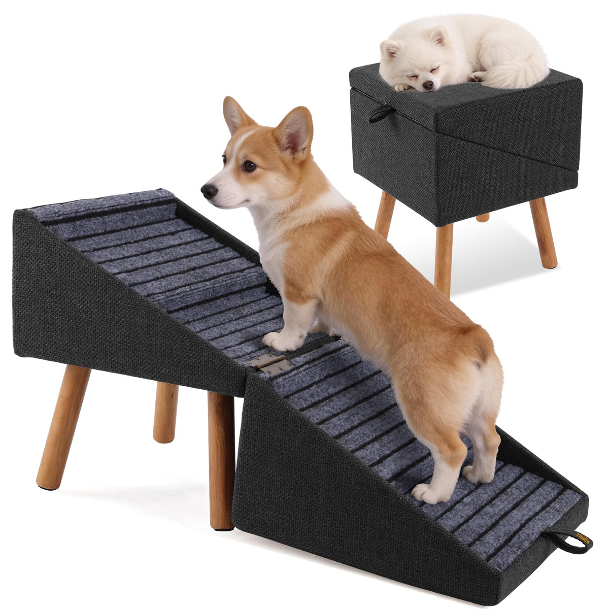 Ziluce escalones para perro de 17.13 pulgadas, ideal para subir al sofá