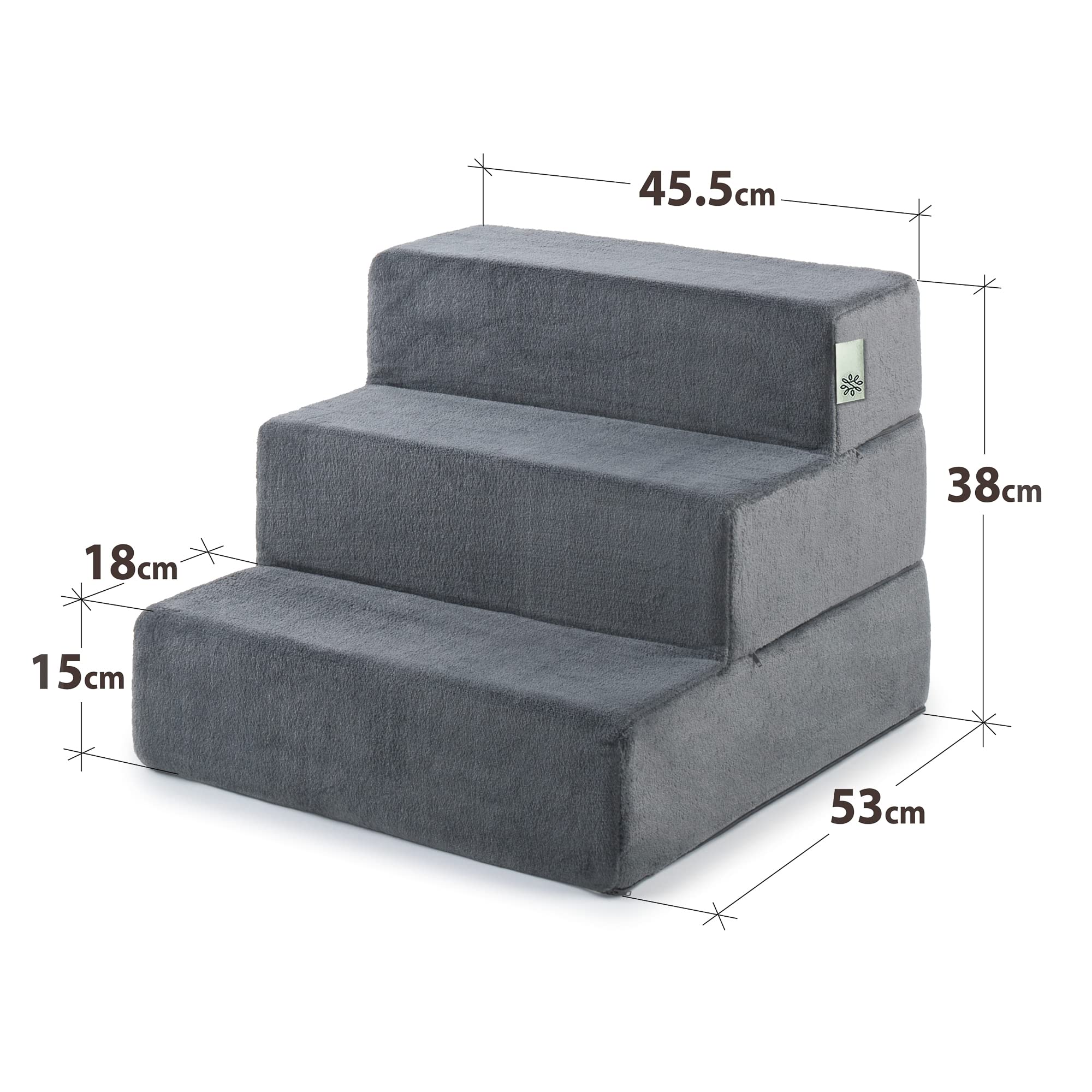 Zinus Easy Pet Stairs, color gris carbón para combinar con la sala.