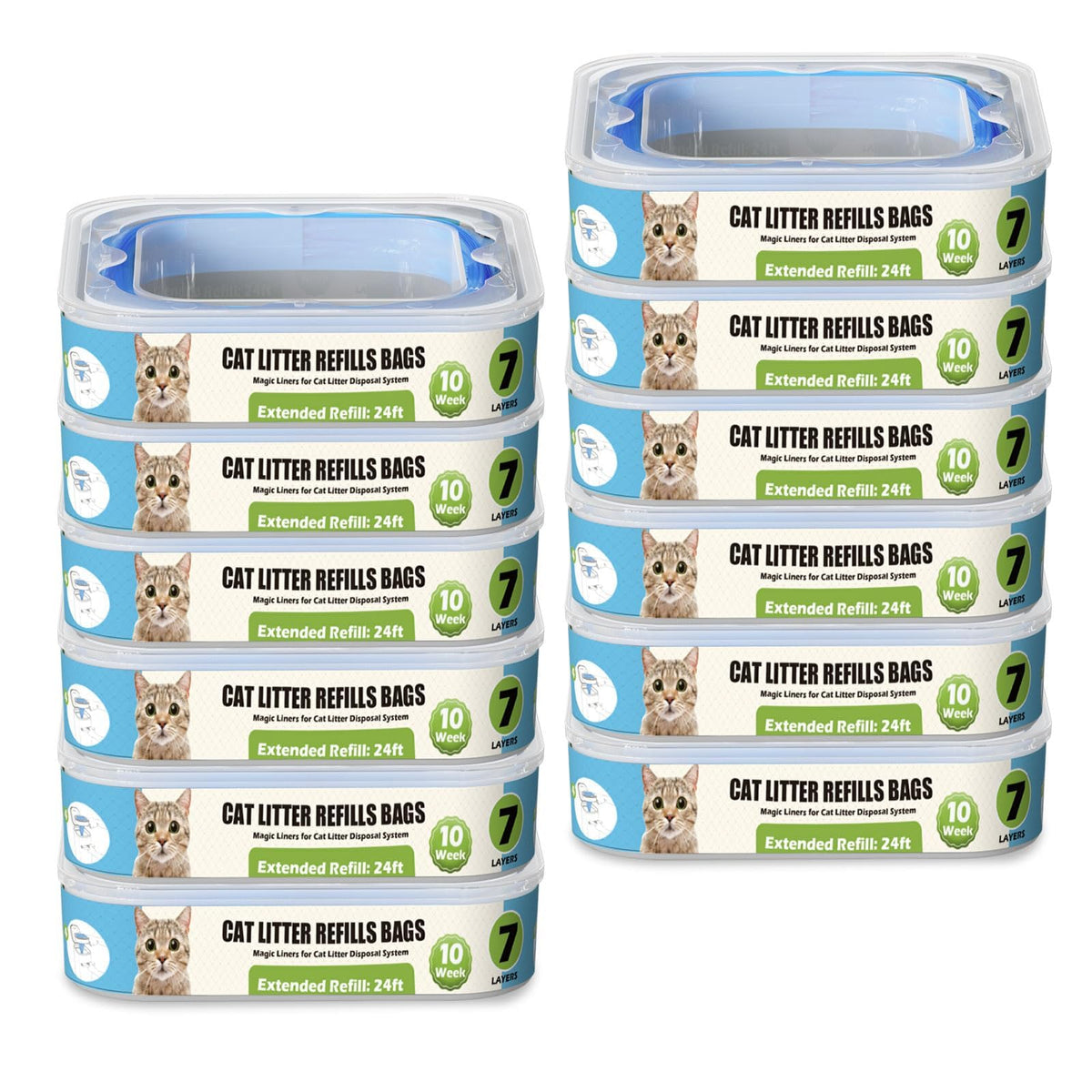 Zippland recambios para Genie Standard: bolsas de batalla de 7 capas que atrapan olores.