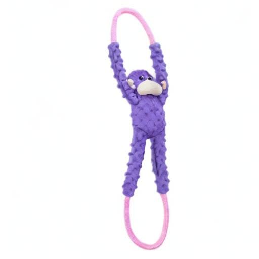 ZippyPaws RopeTugz interactivo morado, perfecto para sesiones de juego y entrenamiento.