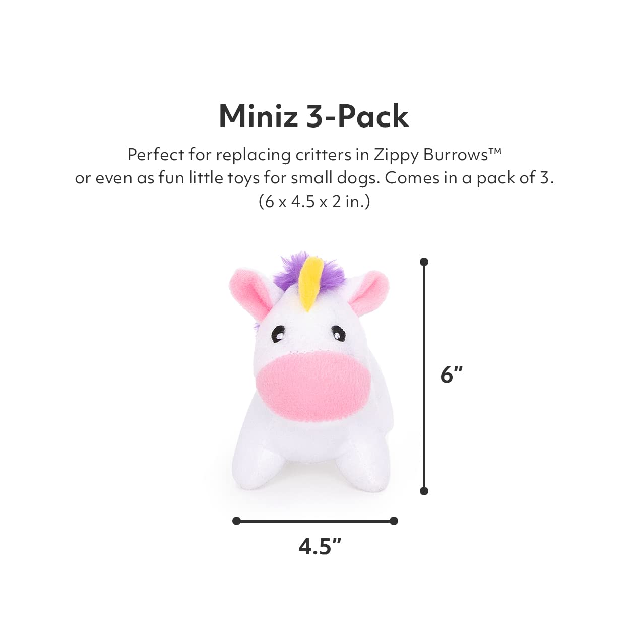 Juguete Miniz para ocultar y buscar unicornios, ideal en casa.