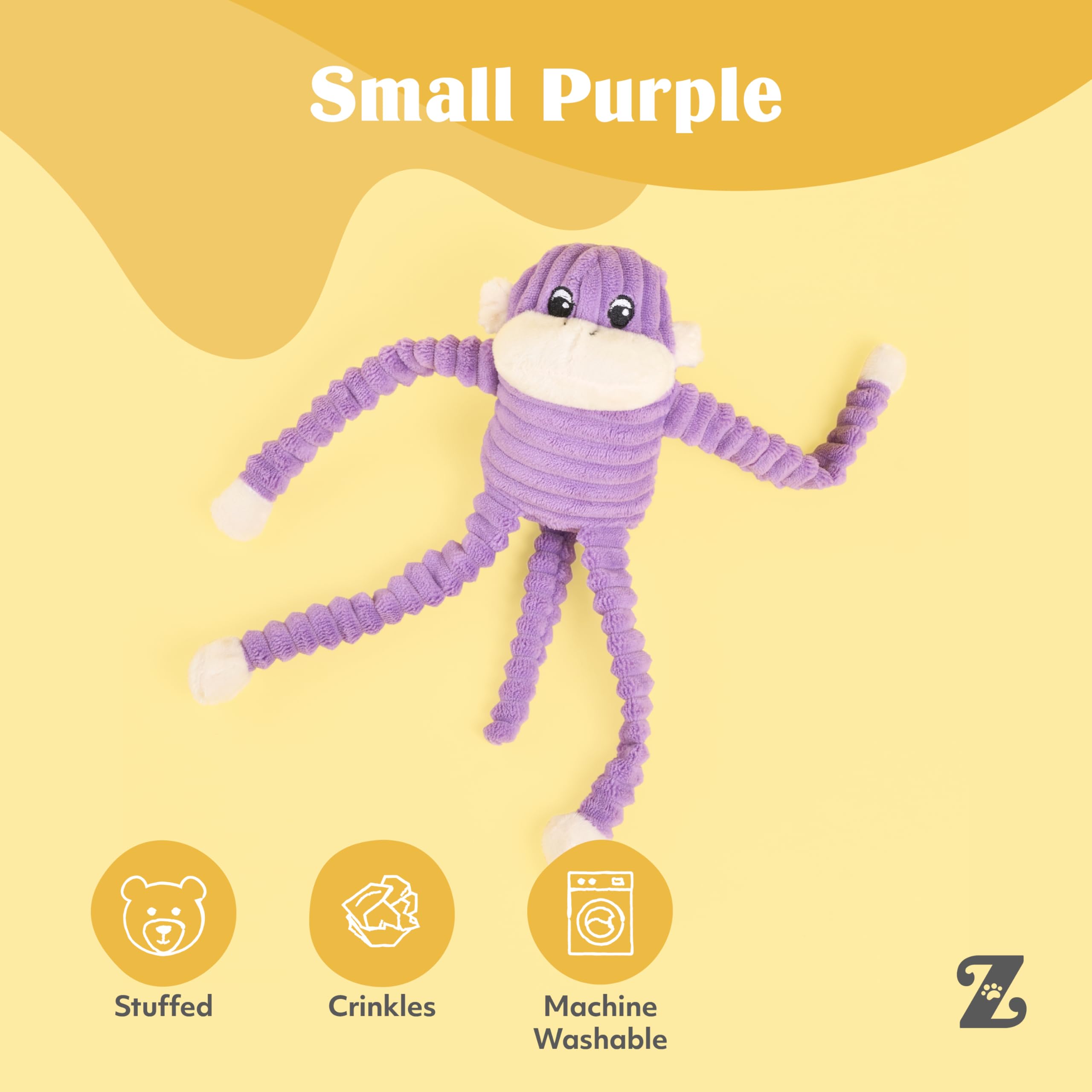 ZippyPaws Mono Crujiente Tejido Suave ofrece tacto cómodo para abrazar y transportar
