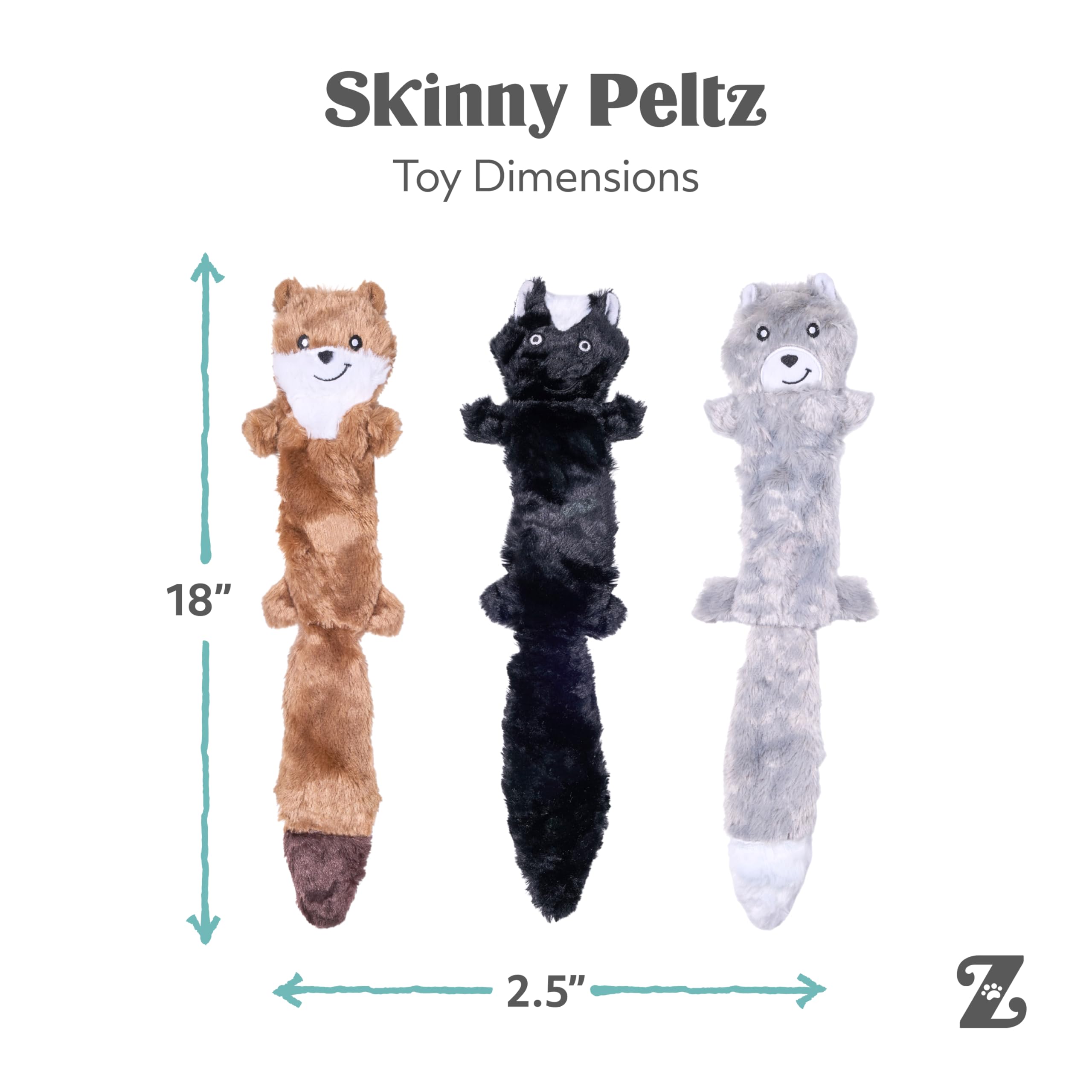 ZippyPaws Skinny Peltz diseño plano facilita lanzar y recoger