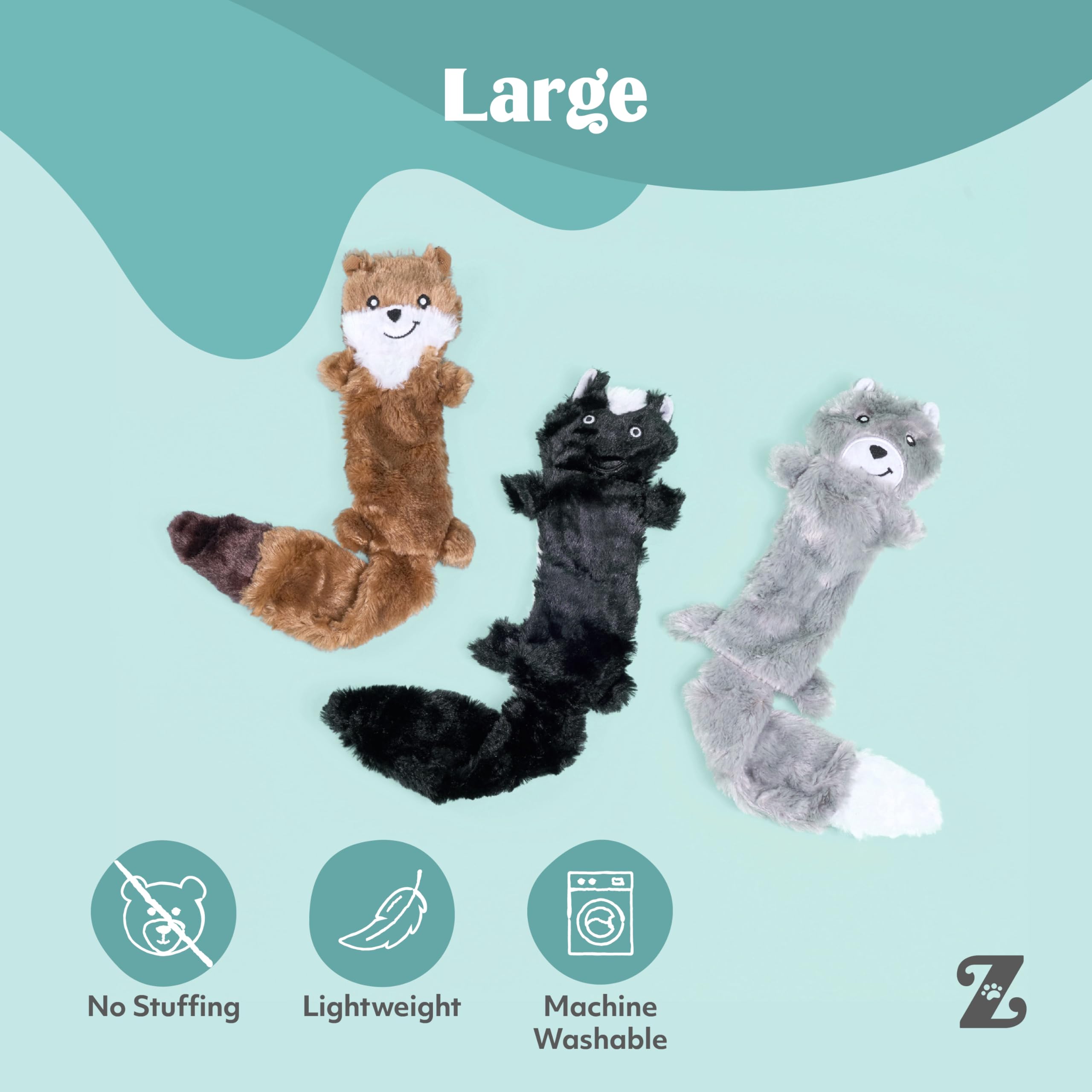 ZippyPaws Skinny Peltz chirridos sonoros para estimulación durante el juego