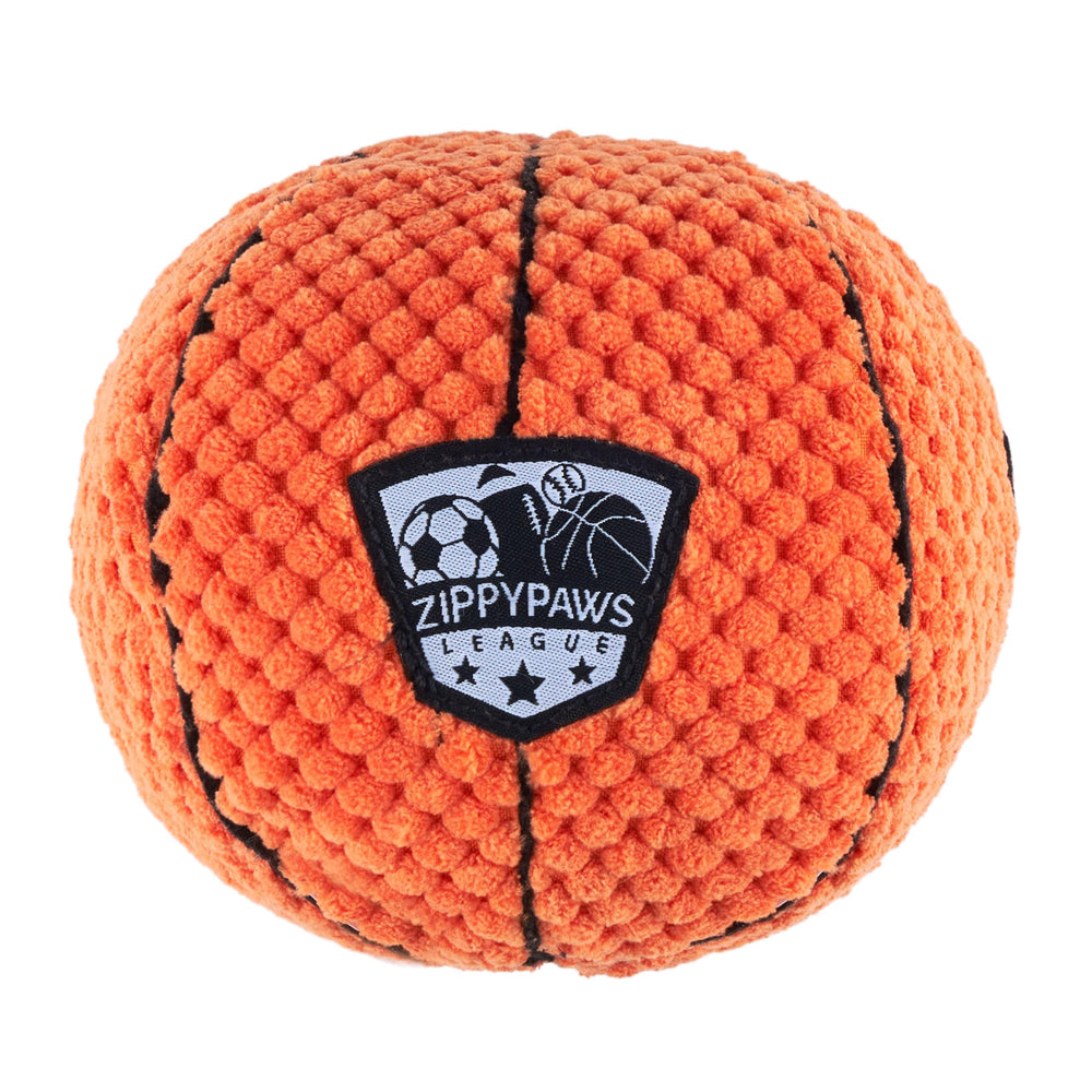 ZippyPaws SportsBallz suave y seguro: compañero cómodo para abrazar o morder ligero.