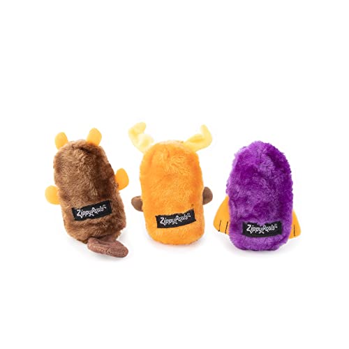 ZippyPaws Squeakie Buddies alce frente, ideal para juego y estimulación.