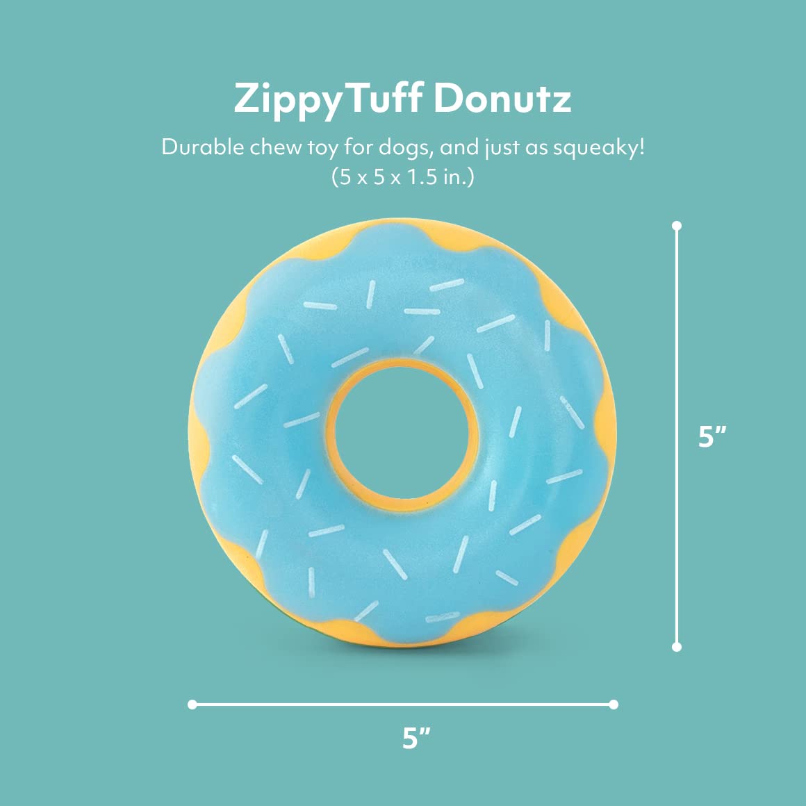 ZippyPaws ZippyTuff Donutz con chirriador incorporado para más entretenimiento durante el juego