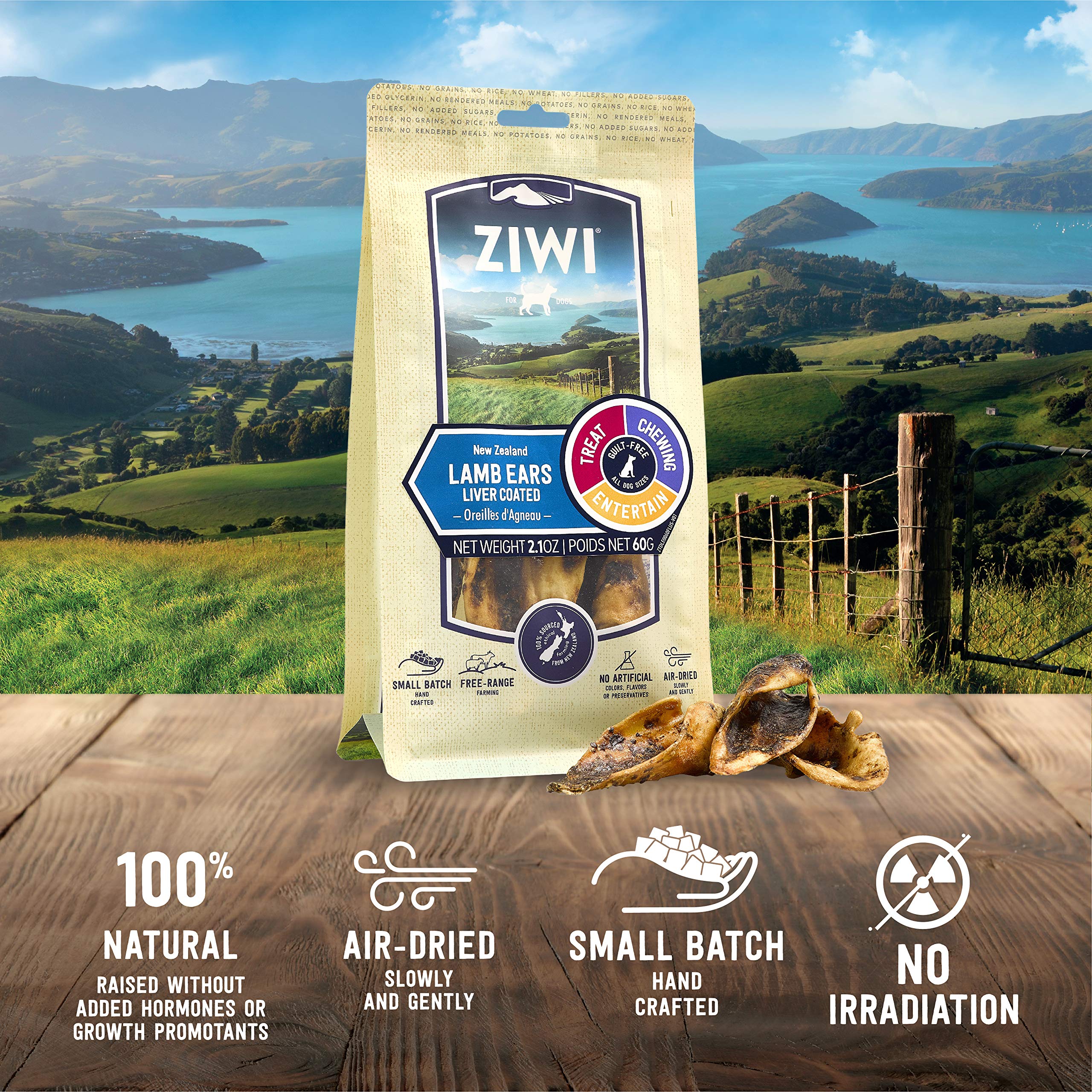Ziwi orejas de cordero para entrenamiento, premio natural sin aditivos