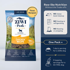 Bolsa Ziwi Peak de pollo para perros, opción completa para alimentación diaria.