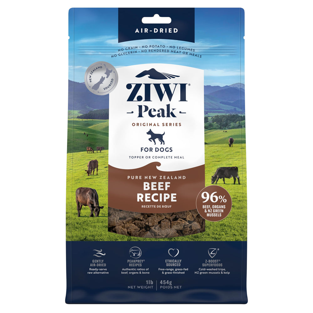 Alimento seco de res ZIWI Peak, alta proteína, perfecto como comida completa o topper.