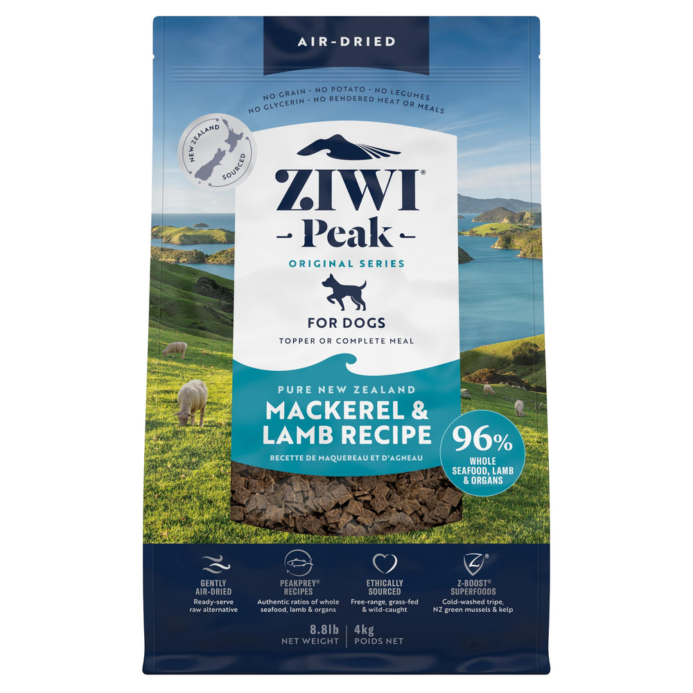 ZIWI Peak muestra el empaque, opción natural para perros.