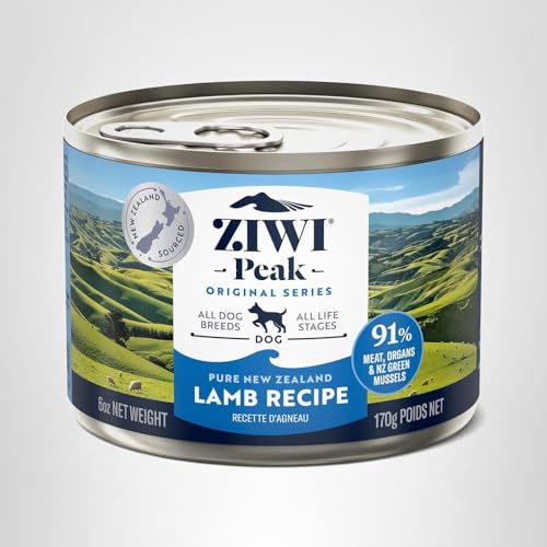Lata Ziwi Peak alimento completo para perros de todas las edades.