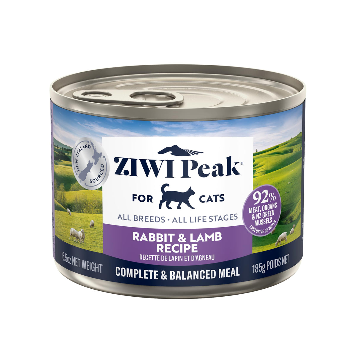 ZIWI Peak latas 6.5oz con conejo y cordero, pack práctico para probar sabores.
