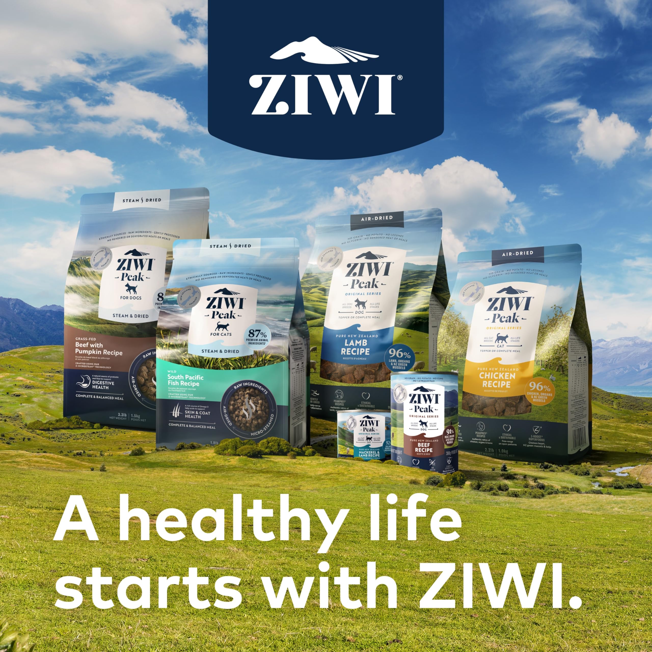 ZIWI Peak origen-nueva-zelanda: cordero criado localmente con manejo responsable.