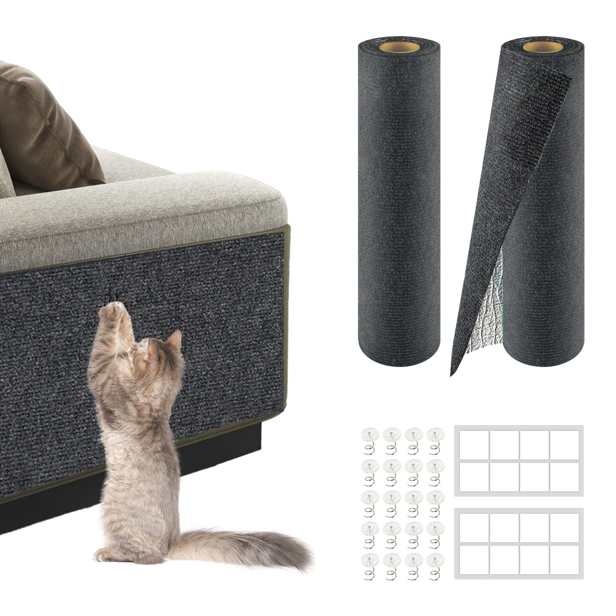 ZLAFM alfombra rasca-gato cubre el sofá protegiendo los muebles del riesgo de arañazos.